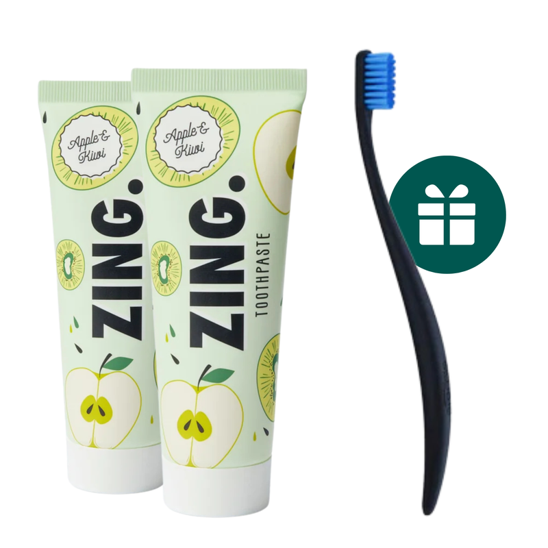 AKCIJA 2+1: "Zing." balinanti ir remineralizuojanti dantų pasta (2 x 75 ml) + DOVANA "Promis" minkštas dantų šepetėlis (1 vnt.)