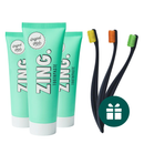 AKCIJA 3+3: "Zing." balinanti ir remineralizuojanti dantų pasta (3 x 75 ml) + DOVANA "Promis" minkšti dantų šepetėliai (3 vnt.)