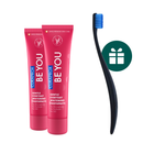 AKCIJA 2+1: "Curaprox Be You" ypatingo skonio balinanti dantų pasta (2 x 60 ml) + DOVANA "Promis" minkštas dantų šepetėlis (1 vnt.)