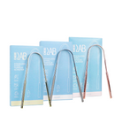 Higienistės Darijos komplektas: "Curaprox Be You Travel Set" kelioninis rinkinys, "Promis" tarpdančių siūlas (30 m), "DeeLab" liežuvio valiklis (1 vnt.) ir "Chewsy" kramtomoji guma su ksilitoliu (10 vnt.)