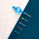 "Curaprox CPS Prime Start Mixed" skirtingų dydžių tarpdančių šepetėliai (5 vnt.) su mini ir kampiniu koteliais