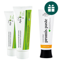 AKCIJA 2+1: "ApaCare" remineralizuojanti dantų pasta (2 x 75 ml) + DOVANA "Promis Paste" priešuždegiminė dantų pasta (75 ml)