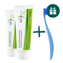 AKCIJA 2+1: "ApaCare" remineralizuojanti dantų pasta (2 x 75 ml) + DOVANA "Promis" ekologiškas minkštas dantų šepetėlis (1 vnt.)