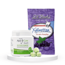 Komplektas gaiviam kvapui: "ApaCare" kramtomoji guma (45 vnt.) ir "Dr. Bauer's Xylinetten" ksilitolio pastilės (30 vnt.)