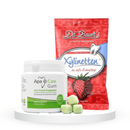 Komplektas gaiviam kvapui: "ApaCare" kramtomoji guma (45 vnt.) ir "Dr. Bauer's Xylinetten" ksilitolio pastilės (30 vnt.)