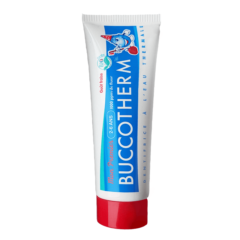 "Buccotherm" vaikiška dantų pasta braškių skonio (2 - 6 m.), 50 ml