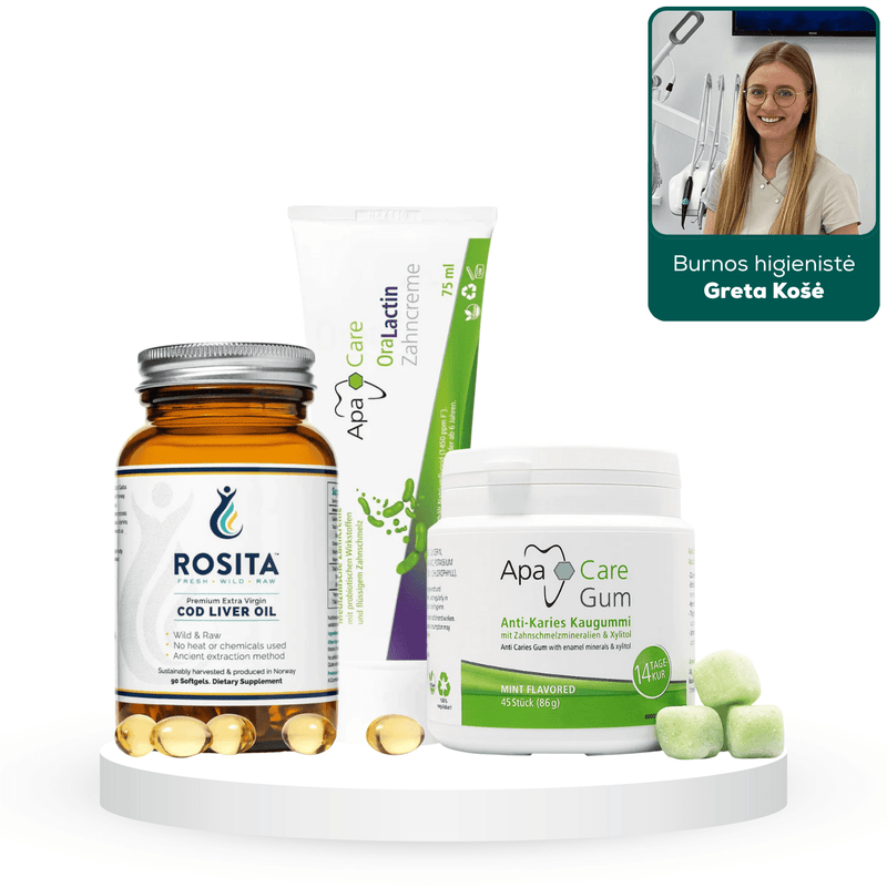 Profilaktinis burnos higienistės Gretos komplektas