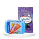 Balinantis komplektas: "Curaprox Be You Travel" kelioninis burnos priežiūros komplektas ir "Dr. Bauer's" pastilės su ksilitoliu (30 vnt.)