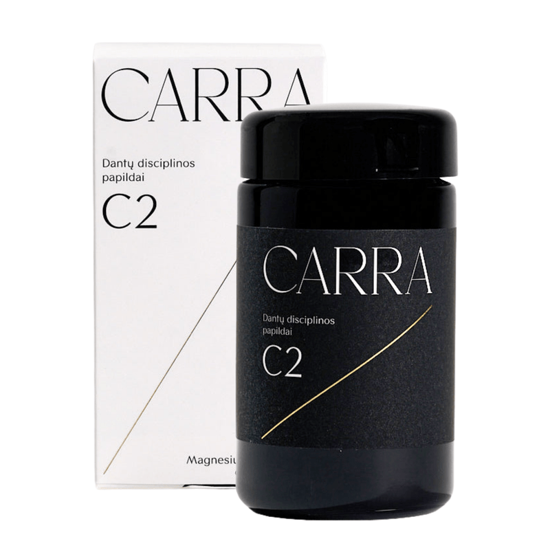 "Carra C2" dantų disciplinos maisto papildas (magnio bisglicinatas ir inulinas), 60 kaps.