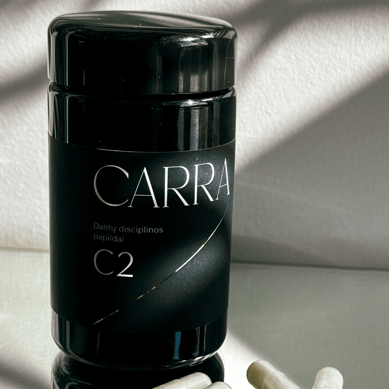 "Carra C2" dantų disciplinos maisto papildas (magnio bisglicinatas ir inulinas), 60 kaps.