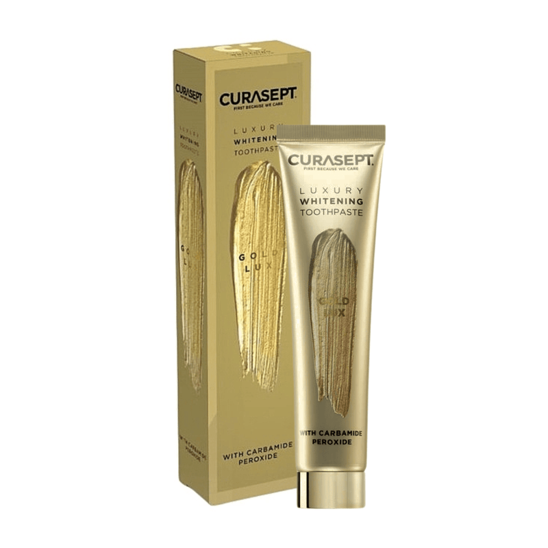 "Curasept Gold Luxury Whitening" balinanti dantų pasta su koloidiniu auksu (anyžių skonio), 75 ml