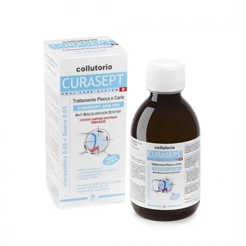 "Curasept ADS 005" burnos skalavimo skystis su chlorheksidinu (0,05%), 200 ml