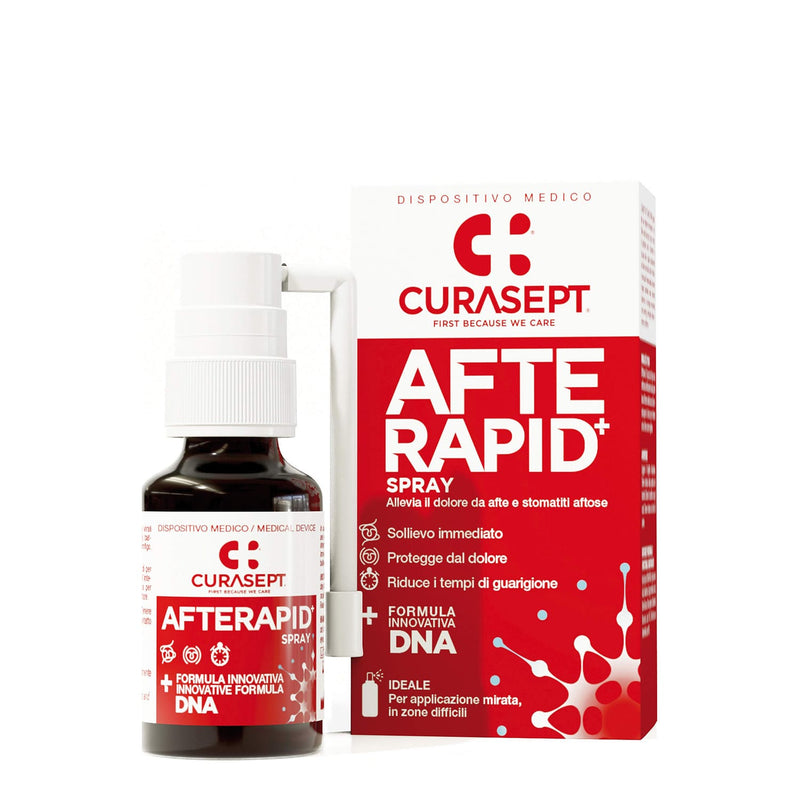 "Curasept Afterapid+ DNA" skausmą malšinantis purškiklis dantenoms ir opoms gydyti, 15 ml
