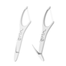 „Grin Double“ dvigubi tarpdančių siūlai su laikikliu ir atlenkiamu krapštuku, 60 vnt.