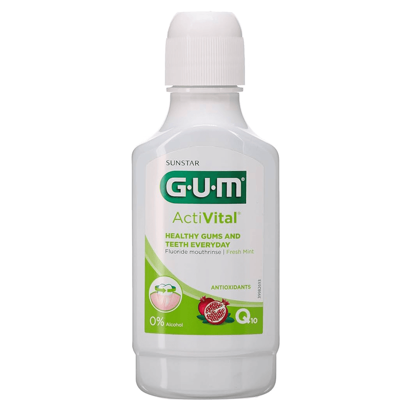 "Gum ActiVital” daugiafunkcinis burnos skalavimo skystis su kofermentais Q10, 300 ml