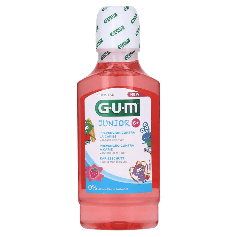 "Gum Junior" burnos skalavimo skystis vaikams apsaugantis nuo ėduonies (nuo 6 m.), 300 ml