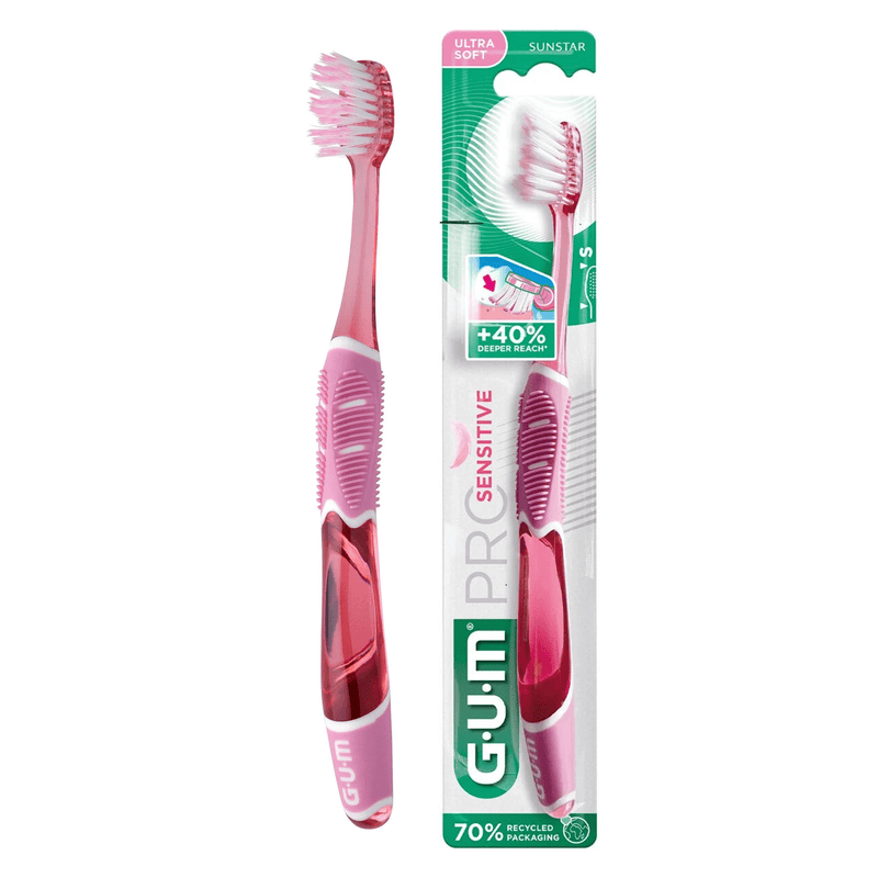 "Gum Pro Sensitive Ultra Soft" ypač minkštas dantų šepetėlis jautriems dantims, 1 vnt.
