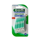 "Gum Soft Picks Advanced" lenkti dantų krapštukai su kelionine dėžute, 30 vnt.