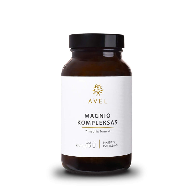 "Avel" magnio kompleksas su Aquamin® MgTG (7 magnio formos), 120 kaps.