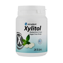 Mėtų skonio Miradent Xylitol pastilės be cukraus su ksilitoliu, 60 gramų / 26 vienetai pakuotėje.