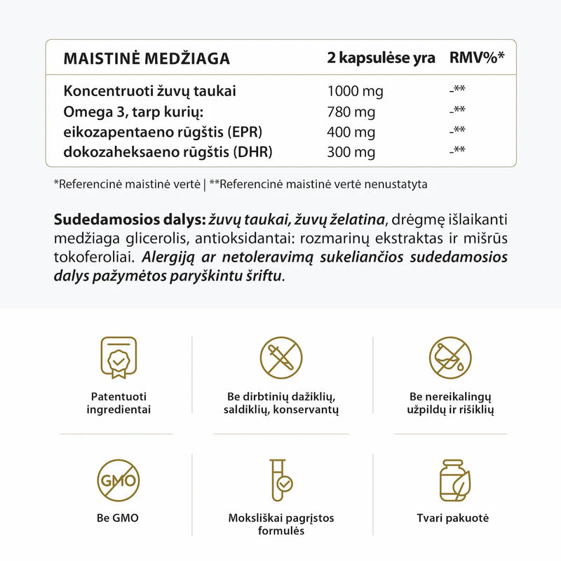 "Avel" Omega-3 Ultra žuvų taukai, 80 kaps.