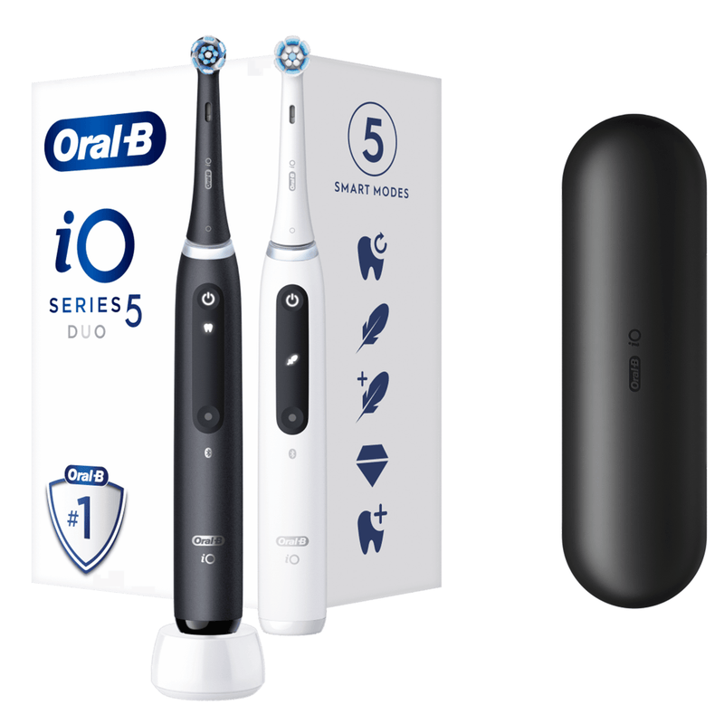 "Oral-B iO5 Duo" elektrinių garsinių dantų šepetėlių komplektas, 2 vnt.