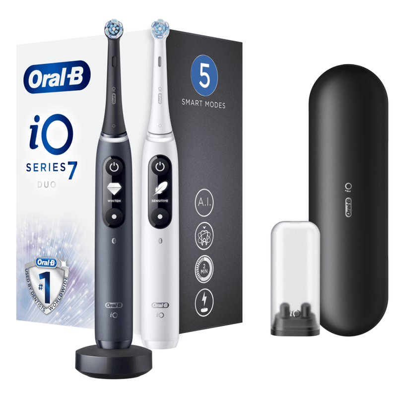 "Oral-B iO7 Duo" elektrinių garsinių dantų šepetėlių komplektas, 2 vnt.