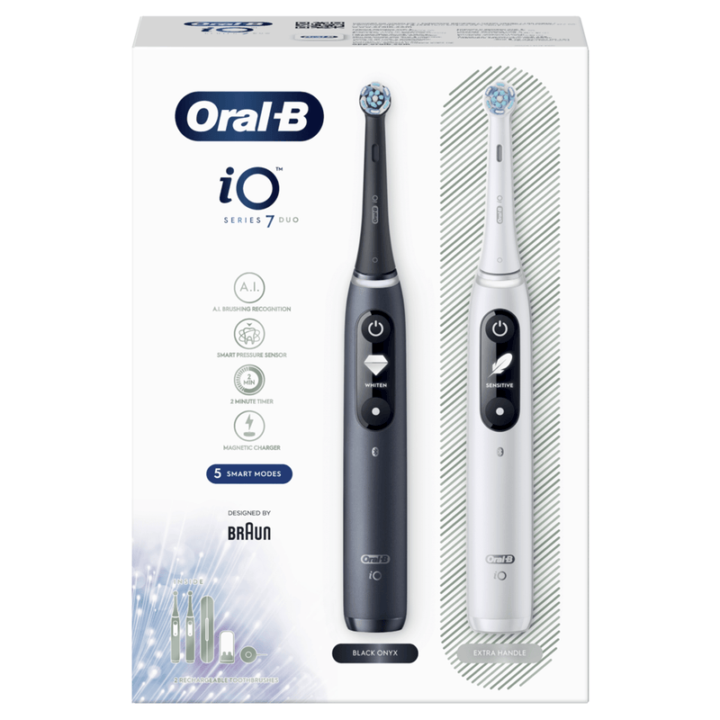 "Oral-B iO7 Duo" elektrinių garsinių dantų šepetėlių komplektas, 2 vnt.