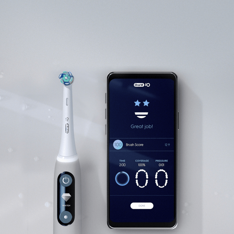 "Oral-B iO8 Duo" elektrinių garsinių dantų šepetėlių komplektas, 2 vnt.