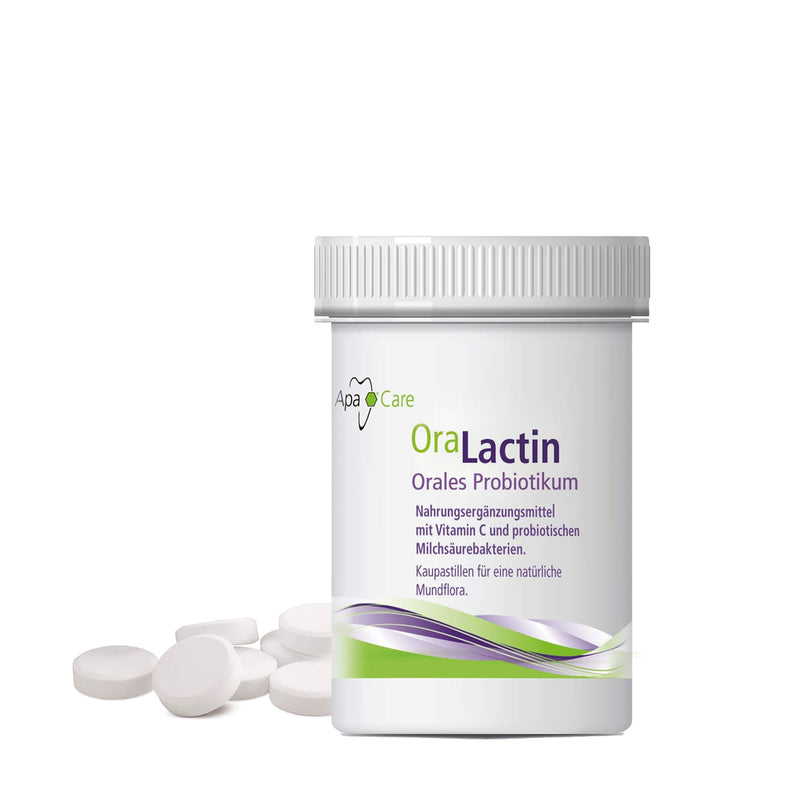 "Apacare OraLactin" burnos probiotikai su vitaminu C (pastilės), 30 vnt.