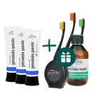 AKCIJA 3+5: "Promis Paste" dantų pasta, 75 ml (3 vnt.) + DOVANA "Promis" dantų šepetėliai (3 vnt.), tarpdančių siūlas (30 m) ir skalavimo skystis (250 ml)