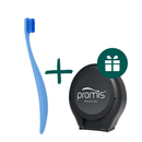 AKCIJA 1+1: "Promis" ekologiškas minkštas dantų šepetėlis (1 vnt.) + DOVANA "Promis" vaškuotas dantų siūlas (30 m)