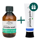 AKCIJA 1+1: "Promis Wash“ ekologiškas burnos skalavimo skystis (250 ml) + DOVANA "Promis Paste" remineralizuojanti dantų pasta (75 ml)