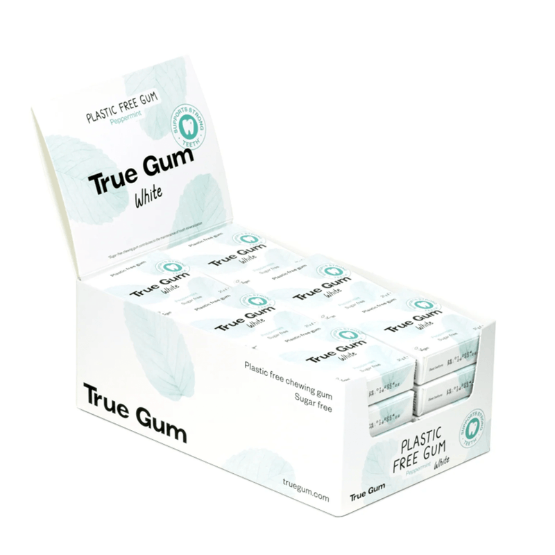 "True Gum" natūrali becukrė kramtomoji guma su ksilitoliu, 13 vnt. x 24 pakuotės