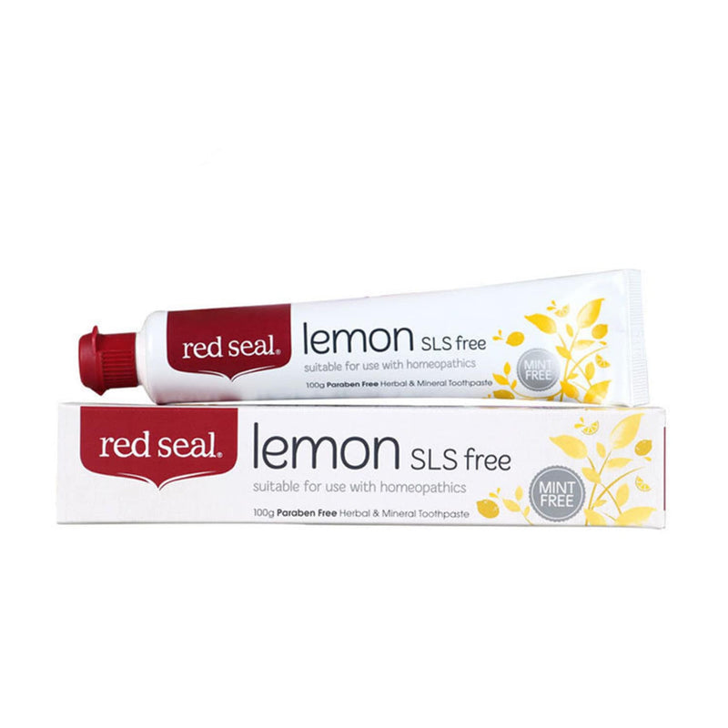"Red Seal Lemon SLS Free" dantų pasta be mėtos, citrinos skonio, 100 g