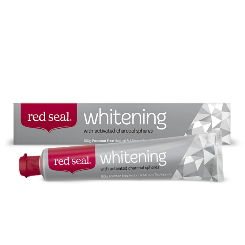 "Red Seal Whitening" balinanti dantų pasta su aktyvinta anglimi, soda ir kokosų aliejumi, 100 g