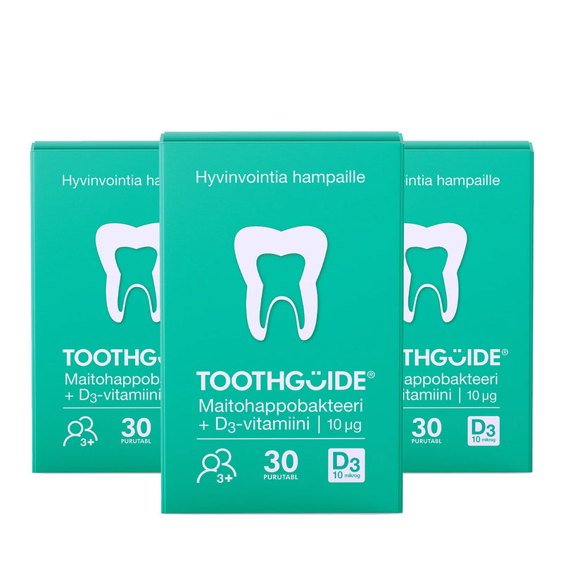 3 MĖN. KURSAS: "ToothGuide" gerosios bakterijos burnai su ksilitoliu ir vitaminu D3, 30 vnt. (3 pakuotės)